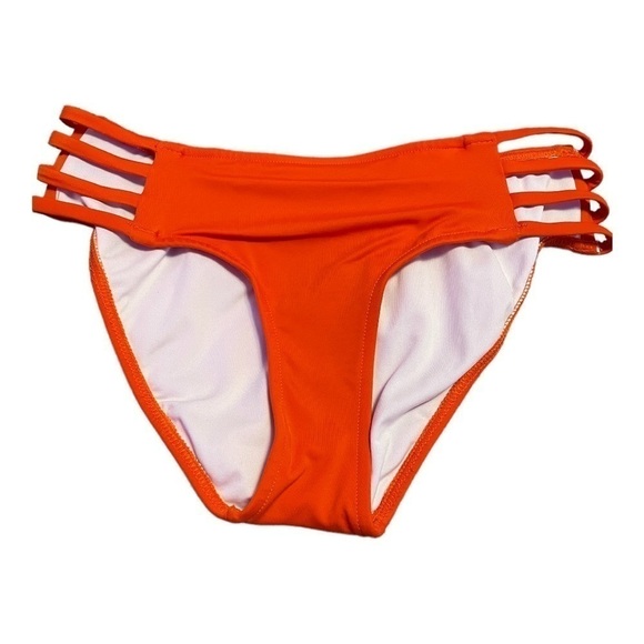 VENUS Orange Strappy Highrise Bikini Bottoms Size 4 - Picture 1 of 2